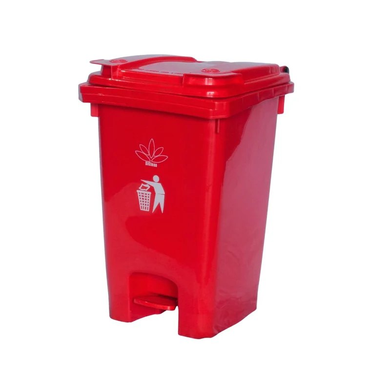 Cesto Rojo para Basura 60L-16G con Pedal Bolsa32 SOLO NEGRO Y ROJO