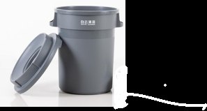 Basurero 120L - 33GL Redondo Gris Tapa Embudo sin Rueda con escritura China